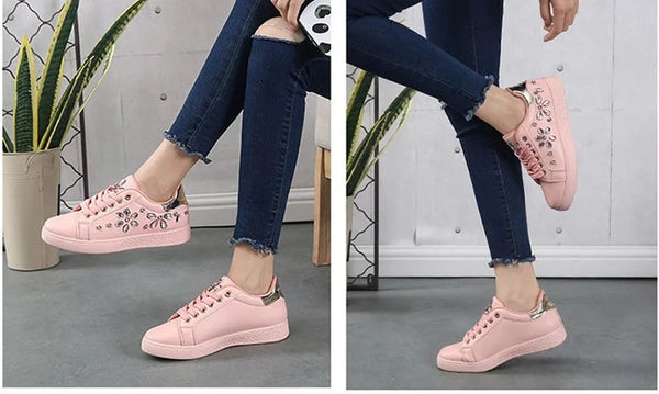 Women Spring Autumn Casual Lace Up Thick Bottom Soft Young Teenagers Tennis Plus Size 45  -  GeraldBlack.com