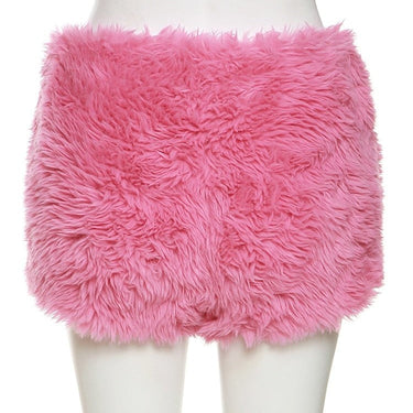 Women Super Shorts Winter Y2K Solid Slim High Waist Plush Trend Casual Wild Bottoms Vacation Party Club Streetwear  -  GeraldBlack.com