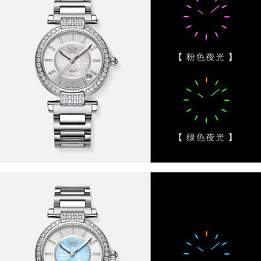 Women Tritium Light Rhinestone Japan Top Movement Automatic Watch  -  GeraldBlack.com