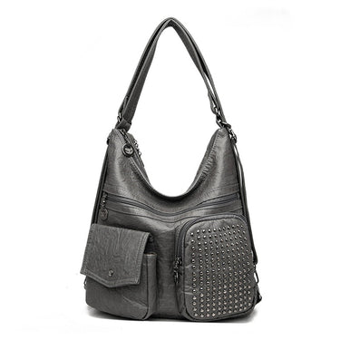 Women Washed PU Leather Travel Vintage School Shoulder Top-hand Bags for Women Mochilas Sac A Main  -  GeraldBlack.com