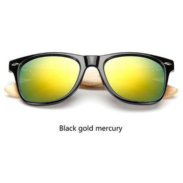 Wooden Frame Retro Bamboo Sunglasses for Men Women with Mirror Lens - SolaceConnect.com