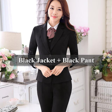 Work Formal Business Wear 2 Pieces Standard Pant Suits for Women - SolaceConnect.com