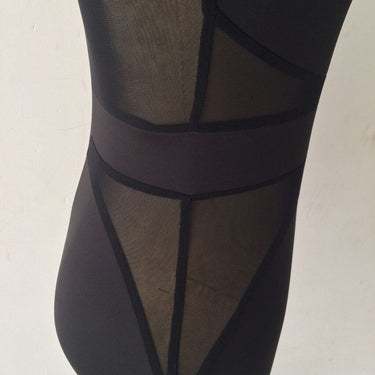 XS-XXL Black White Long Sleeve Mesh Patchwork Bandage Dress for Winter  -  GeraldBlack.com