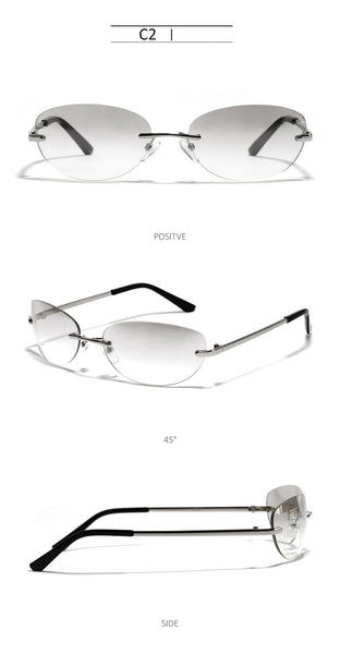 Y2k Retro Rimless Sunglasses Women Punk Sun Glasses UV400 Female Shades Eyewear Fashion Eyeglasses  -  GeraldBlack.com