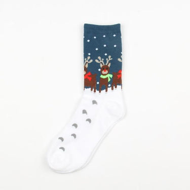 Year Santa Claus Christmas Snow Cotton Long Unisex Socks - SolaceConnect.com
