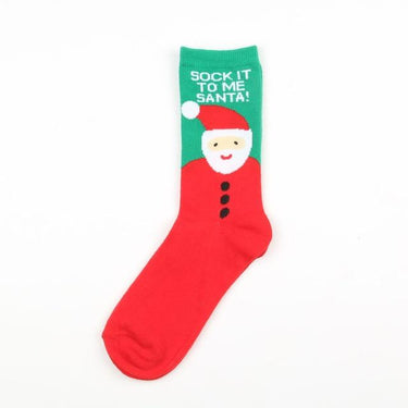 Year Santa Claus Christmas Snow Cotton Long Unisex Socks - SolaceConnect.com