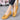 Yellow Genuine Leather Low Heel Round Toe Flat Shoes for Women  -  GeraldBlack.com
