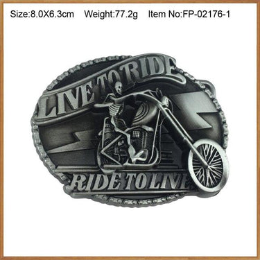 Zinc Alloy Loud Pipes Motor Engine Cowboy Style Jeans Belt Buckle for Men - SolaceConnect.com