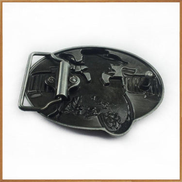 Zinc Alloy Motor Girl Belt Buckle with Pewter Finish and 4cm Width Loop - SolaceConnect.com
