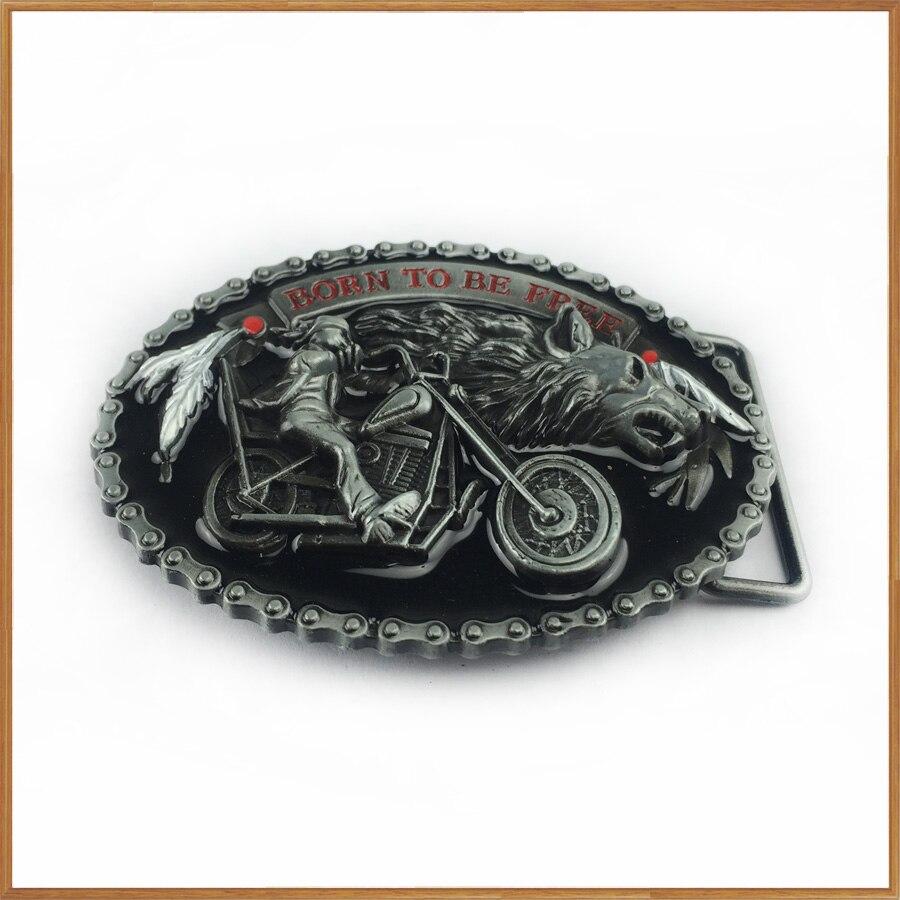 Zinc Alloy Retro Wolf Biker Driver Cowboy Style Belt Buckle with 4cm Width Loop - SolaceConnect.com