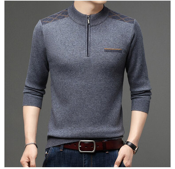 Zipper pullovers sweater fashion knitted men clothing thick winter warm sweaters sweatshirts 101  -  GeraldBlack.com