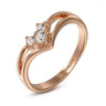 Zirconia Fashion Austrian Crystal 18KRGP Gold Color Wedding Rings - SolaceConnect.com