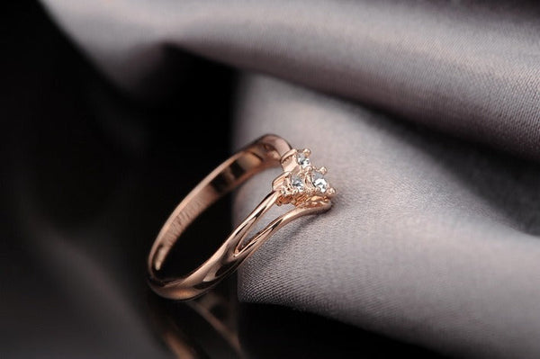 Zirconia Fashion Austrian Crystal 18KRGP Gold Color Wedding Rings  -  GeraldBlack.com